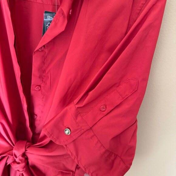 Lauren size 12P red summer short sleeved dress - Picture 4 of 9